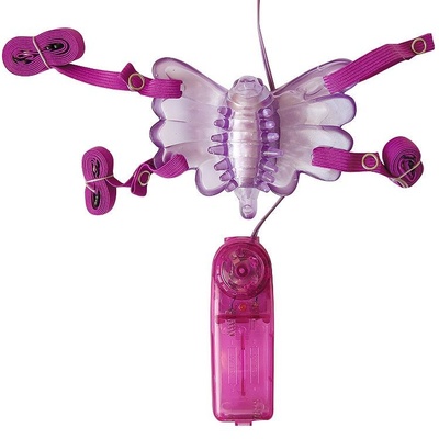 Фиолетовая вибробабочка на ремешках с пультом управления вибрацией Bior toys (фиолетовый) 