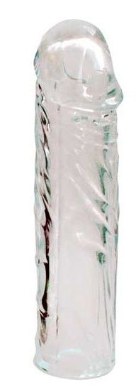Закрытая прозрачная насадка-фаллос Crystal sleeve - 16 см. Bior toys (прозрачный) 
