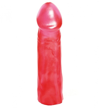 Розовая реалистичная насадка для трусиков с плугом - 19,5 см. Джага Джага (розовый) 