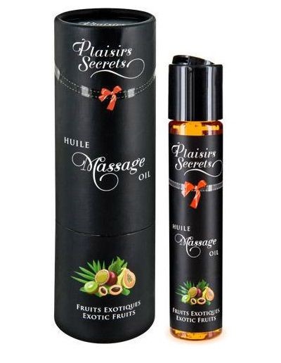 Массажное масло с ароматом экзотических фруктов Huile de Massage Gourmande Fruits Exotiques - 59 мл. Plaisir Secret 