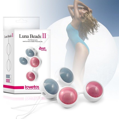 Розовые вагинальные шарики Luna Beards II LoveToy (розовый) 