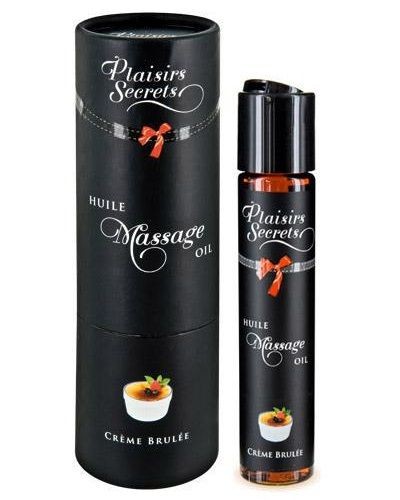 Массажное масло с ароматом крем брюле Huile de Massage Gourmande Creme Brulée - 59 мл. Plaisir Secret 