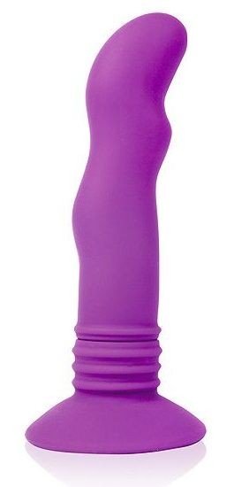 Фиолетовый вибромассажер Cosmo на присоске - 12 см. Bior toys 