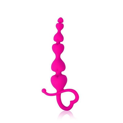 Розовая анальная цепочка Cosmo с петелькой - 14,5 см. Bior toys (розовый) 