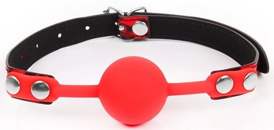 Красный кляп-шарик с черным регулируемым ремешком Bior toys (красный с черным) 