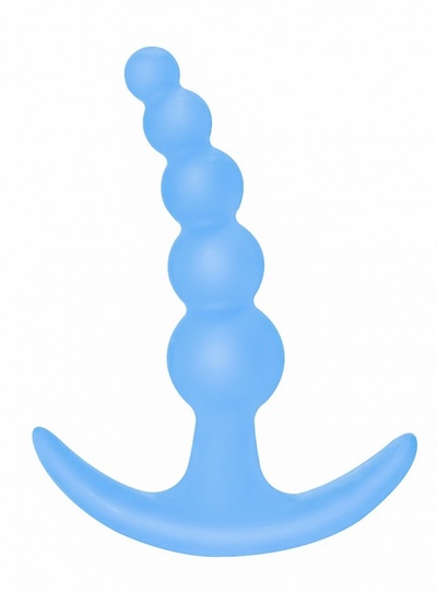Голубая анальная пробка Bubbles Anal Plug - 11,5 см. Lola Games (нежно-голубой) 