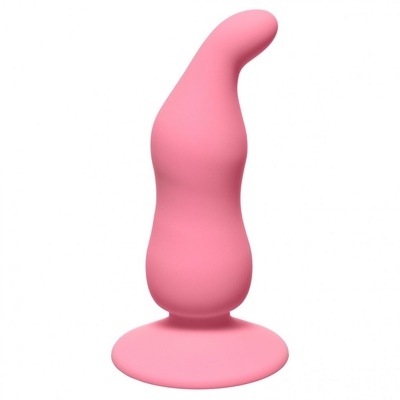 Розовая анальная пробка Waved Anal Plug Pink - 11 см. Lola Games (розовый) 