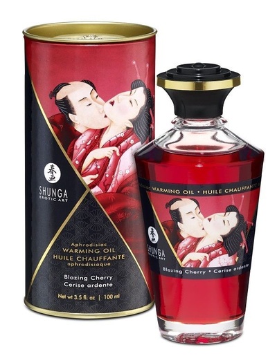 Массажное интимное масло с ароматом вишни - 100 мл. Shunga 