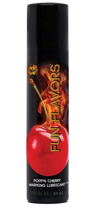 Разогревающий лубрикант Fun Flavors 4-in-1 Popp n Cherry с ароматом вишни - 30 мл. Wet International Inc. 