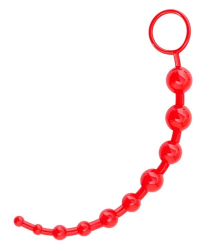 Красная анальная цепочка Black&Red - 31 см. TOYFA (красный) 