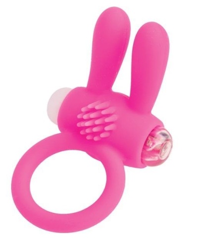 Розовое эрекционное виброкольцо A-toys с ушками (розовый) 