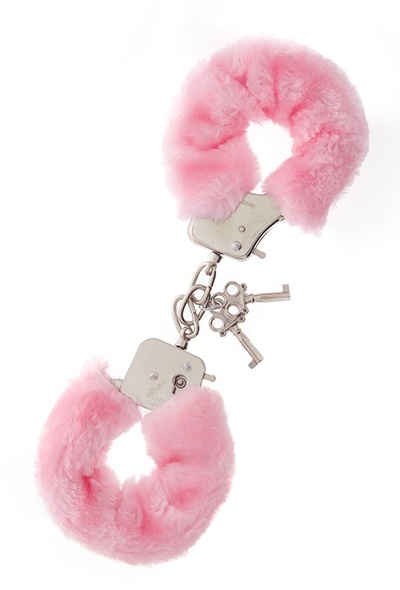 Металлические наручники с розовой меховой опушкой METAL HANDCUFF WITH PLUSH PINK Dream Toys (розовый) 