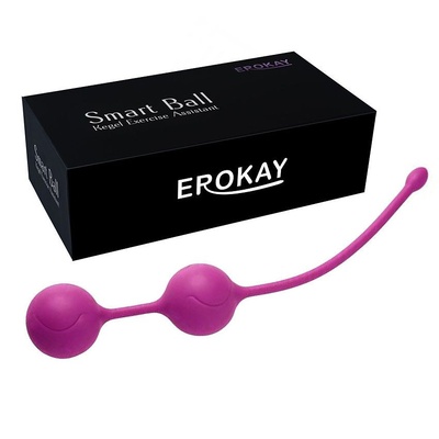 Розовые металлические шарики с хвостиком в силиконовой оболочке Erokay (розовый) 