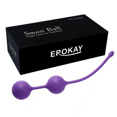 Фиолетовые металлические шарики с хвостиком в силиконовой оболочке Erokay (фиолетовый) 