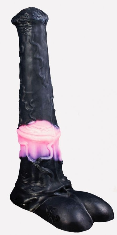 Черно-розовый фаллоимитатор "Мустанг large+" - 52 см. Erasexa (черный с розовым) 