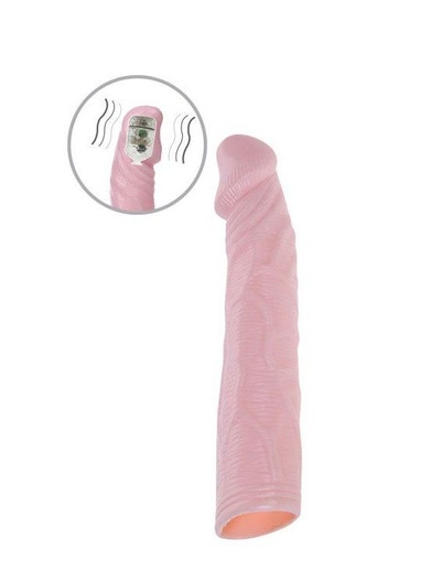 Телесная насадка с вибрацией Sex Expert - 18 см. Bior toys (телесный) 