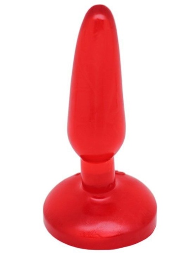 Красная гелевая анальная пробка - 16 см. Eroticon (красный) 