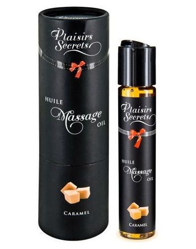 Массажное масло с ароматом карамели Huile de Massage Gourmande Caramel - 59 мл. Plaisir Secret 