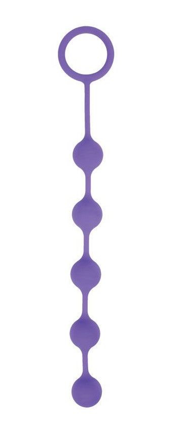 Фиолетовая анальная цепочка с кольцом-ограничителем - 23 см. Bior toys (фиолетовый) 