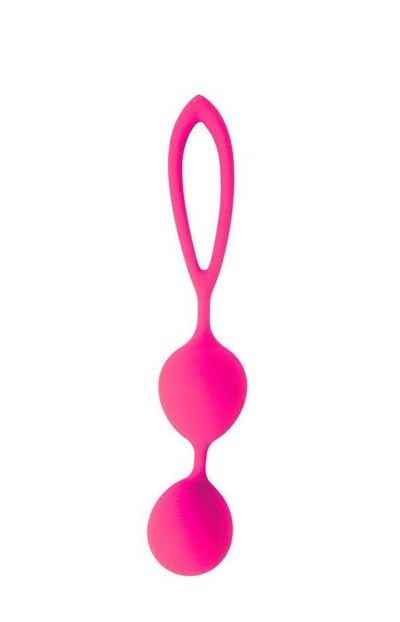 Розовые вагинальные шарики с петлёй Cosmo Bior toys (розовый) 