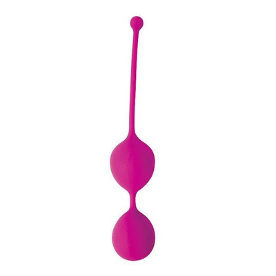 Ярко-розовые двойные вагинальные шарики Cosmo с хвостиком для извлечения Bior toys (ярко-розовый) 