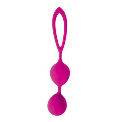 Ярко-розовые вагинальные шарики Cosmo с петелькой Bior toys (ярко-розовый) 