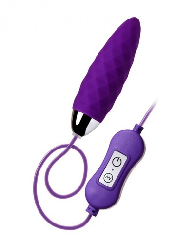 Фиолетовое узенькое виброяйцо с пультом управления A-Toys Cony, работающее от USB (фиолетовый) 