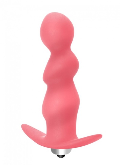 Розовая фигурная анальная вибропробка Spiral Anal Plug - 12 см. Lola Games (розовый) 