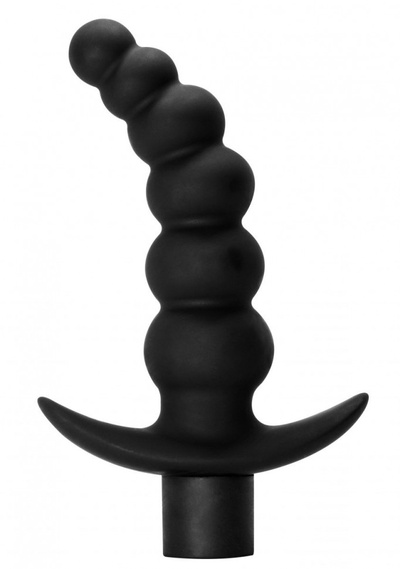 Чёрная анальная ёлочка с вибрацией Ecstasy - 14 см. Lola Games (черный) 
