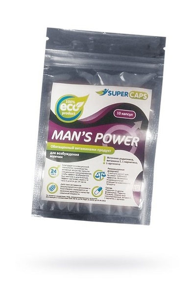 Капсулы для мужчин Man s Power+Lcamitin с гранулированным семенем - 10 капсул (0,35 гр.) Biological Technology Co. 