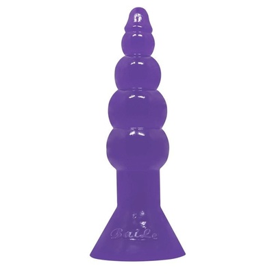 Фиолетовая анальная пробка-елочка с присоской - 17 см. Baile (фиолетовый) 