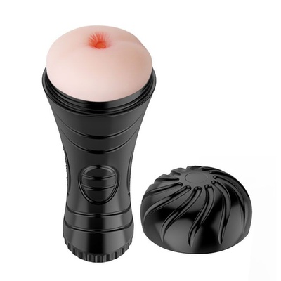Мастурбатор-анус в колбе с 7 уровнями вибрации и выносным пультом Pink Butt Baile (телесный с черным) 