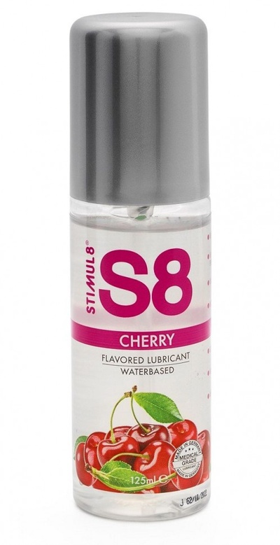 Смазка на водной основе S8 Flavored Lube со вкусом вишни - 125 мл. Stimul8 