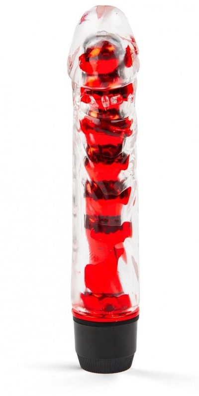 Красный гелевый вибратор - 15 см. Brazzers 
