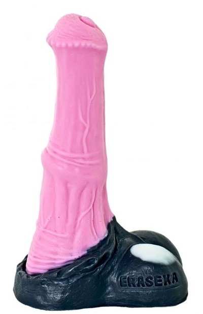 Розовый малый фаллос жеребца "Коди" - 20 см. Erasexa (розовый с черным) 