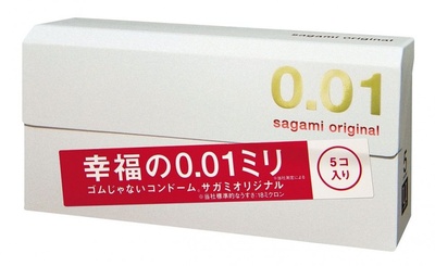 Супер тонкие презервативы Sagami Original 0.01 - 5 шт. (прозрачный) 