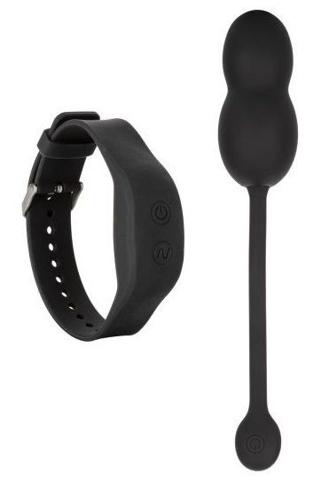 Черные вагинальные виброшарики с браслетом-пультом Wristband Remote Ultra-Soft Kegel System California Exotic Novelties (черный) 