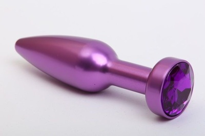 Фиолетовая анальная пробка с фиолетовым стразом - 11,2 см. 4sexdream (фиолетовый) 