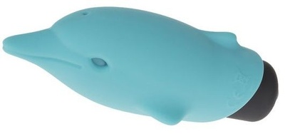 Голубой вибростимулятор-дельфин Lastic Pocket Dolphin - 7,5 см. Adrien Lastic 