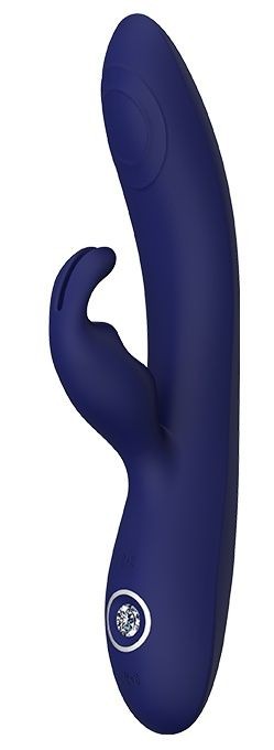 Синий вибромассажер-кролик THEMIS - 22 см. Dream Toys 