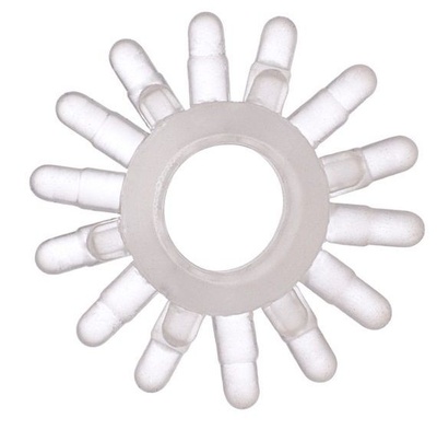 Прозрачное гелевое эрекционное кольцо с шипиками Toyfa Basic (прозрачный) 