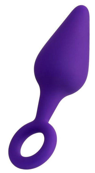 Фиолетовая анальная втулка Bung с петелькой - 11,5 см. TOYFA (фиолетовый) 