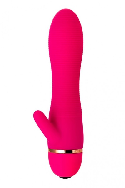 Розовый вибромассажёр с небольшим клиторальным отростком - 15 см. A-toys 