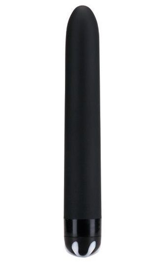 Черный гладкий вибромассажер Aqua Silk - 15,5 см. Seven Creations 