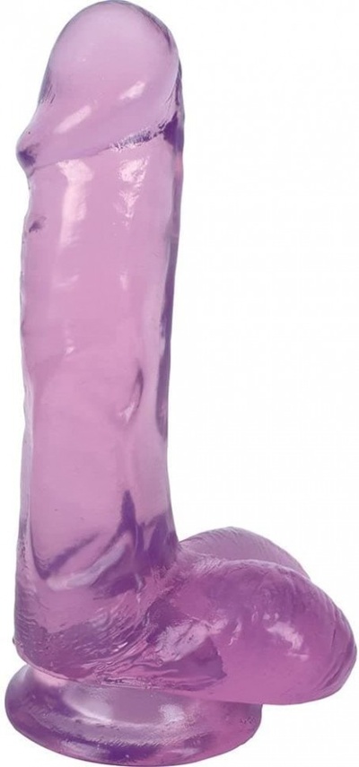 Фиолетовый гелевый фаллоимитатор Slim Stick with Balls - 15,2 см. XR Brands 