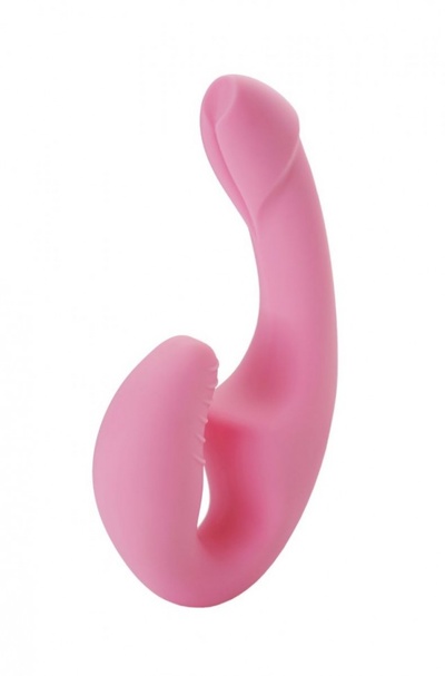 Розовый безремневой страпон из силикона - 22 см. Главсексмаг 