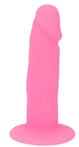 Розовый фаллоимитатор с ограничительным основанием - 10 см. Bior toys 