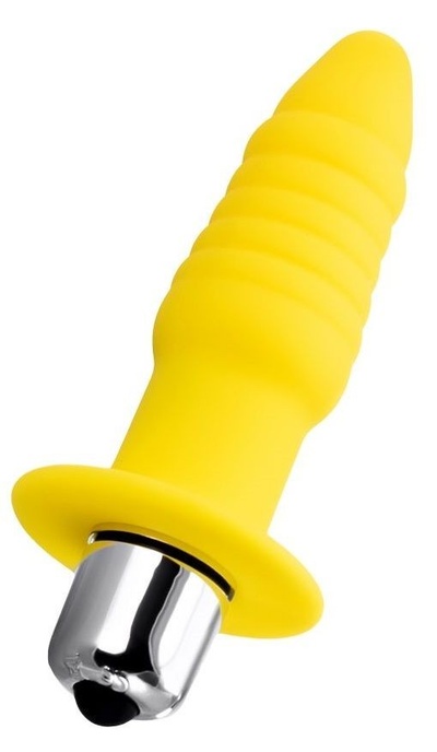 Желтая анальная вибровтулка Lancy - 11 см. TOYFA (желтый) 