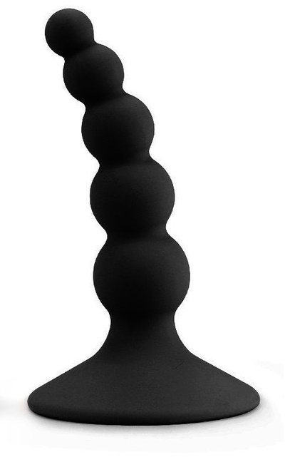 Черный анальный стимулятор с шариками Lure me Beaded Anal Plug - 10,3 см. LoveToy 