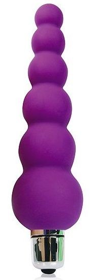 Фиолетовый анальный вибромассажер-елочка - 12 см. Bior toys 
